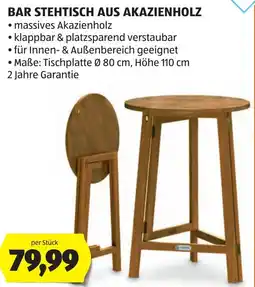 Hofer Bar Stehtisch aus Akazienholz Angebot