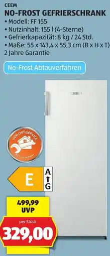 Hofer CEEM NO-FROST GEFRIERSCHRANK Angebot