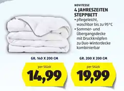 Hofer Novitesse 4 Jahreszeiten Steppbett Angebot