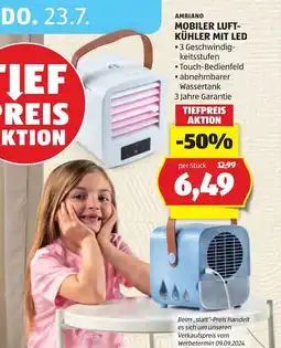 Hofer Ambiano mobiler luftkühler mit led Angebot