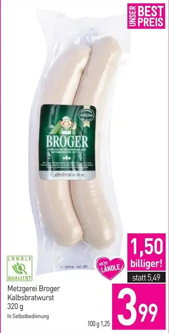 Sutterlüty Metzgerei Broger Kalbsbratwurst Angebot