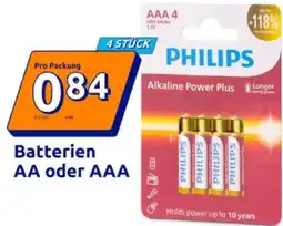 Action Batterien AAA Philips Angebot