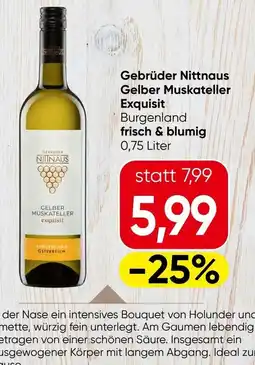 Eurospar Gebrüder Nittnaus Gelber Muskateller Exquisit Angebot