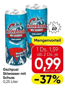 Eurospar Gschpusi Skiwasser mit Schuss Angebot