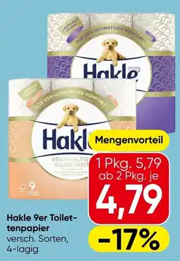 Eurospar Hakle 9er Toilettenpapier Angebot