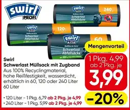 Eurospar Swirl Schwerlast Müllsack mit Zugband Angebot