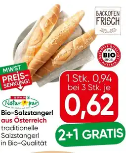 Eurospar Spar Natur pur Bio-Salzstangerl Angebot