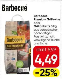 Eurospar Barbecue Premium Grillkohle oder Grillbriketts 3 kg Angebot