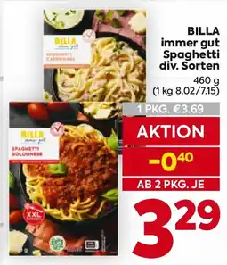 Billa Billa immer gut spaghetti div. sorten Angebot