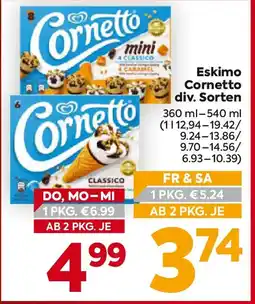 Billa Eskimo Cornetto Angebot