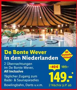 Lidl Reisen De Bonte Wever in den Niederlanden Angebot