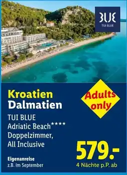 Lidl Reisen TUI BLUE Adriatic Beach Angebot