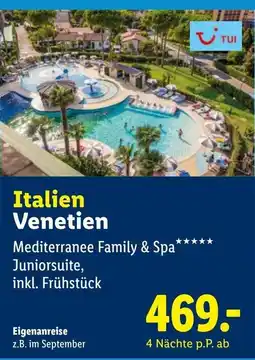 Lidl Reisen TUI Mediterrane Family & Spa Angebot