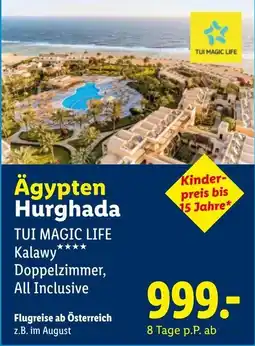 Lidl Reisen Ägypten Hurghada TUI MAGIC LIFE Angebot