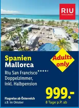 Lidl Reisen Riu San Francisco Angebot