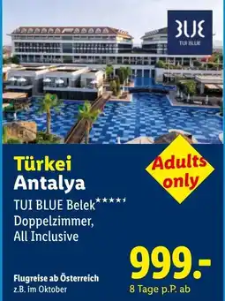 Lidl Reisen TUI BLUE Belek Angebot