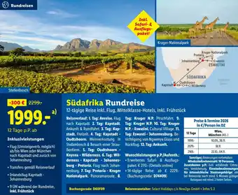 Lidl Reisen Südafrika Rundreise Angebot