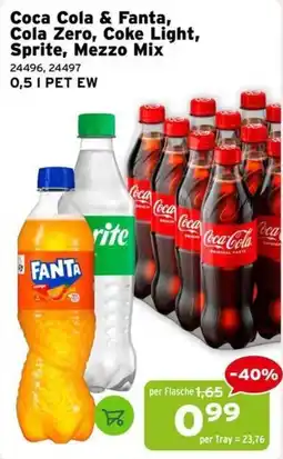 Salzburger Lagerhaus Coca Cola & Fanta, Cola Zero, Coke Light, Sprite, Mezzo Mix Angebot