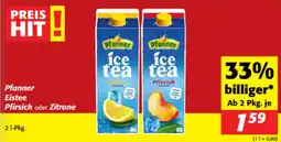 Nah&Frisch Pfanner ice tea Pfirsich oder Zitrone Angebot