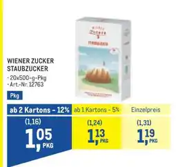 Metro WIENER ZUCKER STAUBZUCKER Angebot