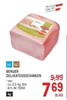 Metro BERGER DELIKATESS-SCHINKEN Angebot