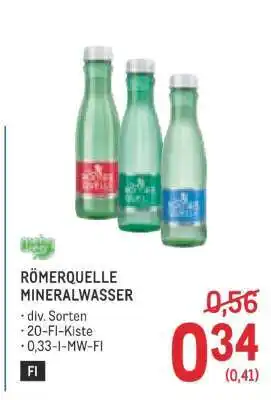 Metro Roemerquelle Mineralwasser Angebot