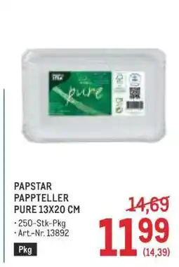 Metro PAPSTAR PAPPTELLER PURE 13X20 CM Angebot