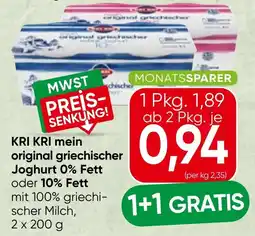 Spar KRI KRI mein original griechischer Joghurt Angebot