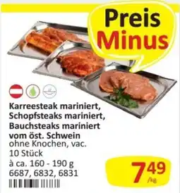 Kastner Karreesteak mariniert, Schopfsteaks mariniert, Bauchsteaks mariniert Angebot
