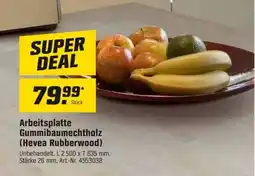 OBI Arbeitsplatte Gummibaumechtholz (Hevea Rubberwood) Angebot