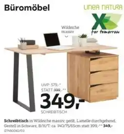 XXXLutz Schreibtisch in Wildeiche massiv, geölt, Lamelle durchgehend Angebot