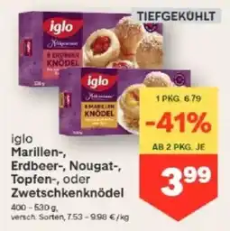 MPreis iglo Marillen-, Erdbeer-, Nougat-, Topfen-, oder Zwetschkenknödel Angebot