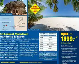 Lidl Reisen Sri Lanka & Malediven Rundreise & Baden Angebot