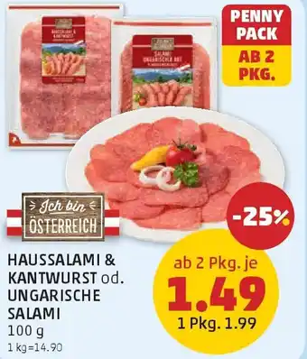 PENNY Haussalami & kantwurst od. ungarische salami Angebot