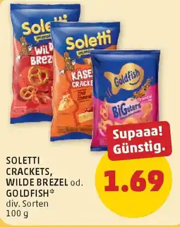 PENNY Soletti crackets, wilde brezel od. goldfish Angebot