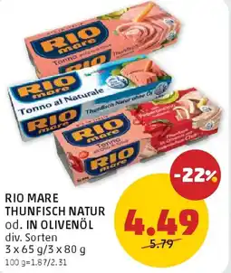 PENNY Rio mare thunfisch natur od. in olivenöl Angebot