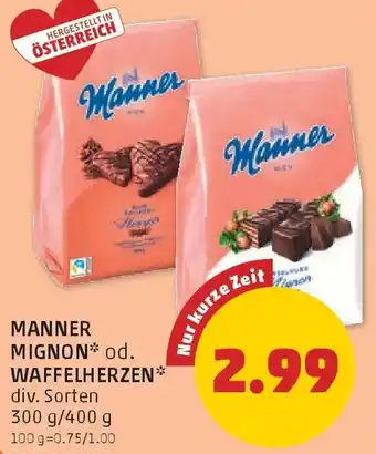 PENNY Manner mignon od. waffelherzen Angebot
