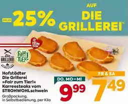 Billa Hofstädter die grillerei fair zum tier! karreesteaks vom strohwohlschwein Angebot