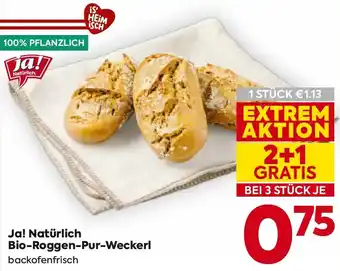 Billa Ja! Natürlich Bio-Roggen-Pur-Weckerl Angebot