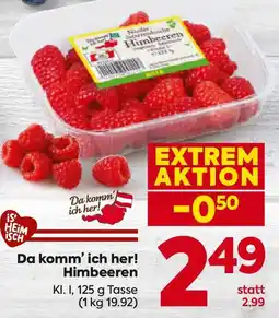 Billa Da komm' ich her! Himbeeren Angebot