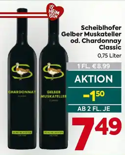Billa Scheiblhofer Gelber Muskateller od. Chardonnay Classic Angebot