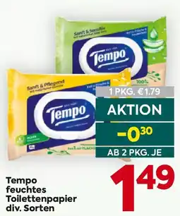 Billa Tempo feuchtes Toilettenpapier Angebot