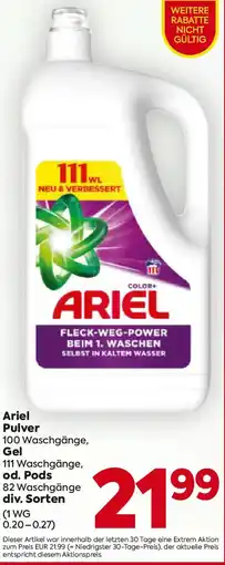 Billa Ariel Pulver, Gel od. Pods Angebot