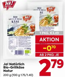 Billa Ja! Natürlich Bio-Grillkäse Natur Angebot