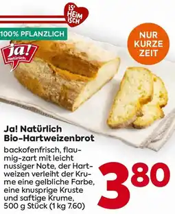 Billa Ja! Natürlich Bio-Hartweizenbrot Angebot