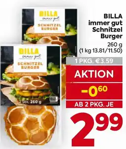 Billa Billa immer gut schnitzel burger Angebot