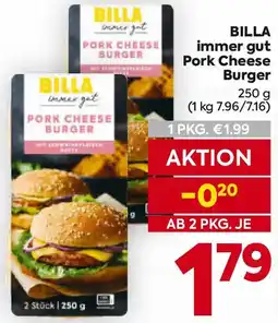 Billa Billa immer gut pork cheese burger Angebot