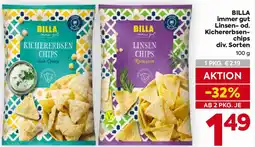 Billa Billa immer gut linsen-od. kichererbsen- chips Angebot