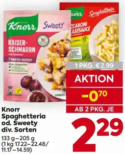Billa Knorr Spaghetteria od. Sweety Angebot