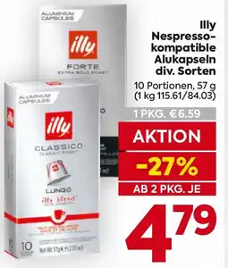 Billa Illy Nespresso- kompatible Alukapseln Angebot